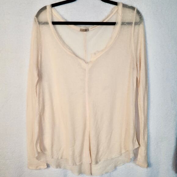 Urban Outfitters Ecote V Neck Lightweight Thermal Boho Coastal Top Small - Picture 1 of 8